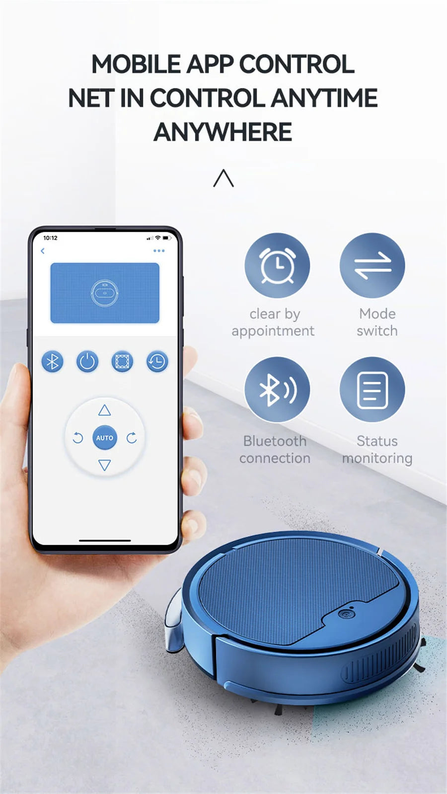 Super Quiet 3 In 1 Smart Sweeping Robot APP Upgrad Remote Control Mopping Vacuuming Sweeper For Home Office Cleaning Tool