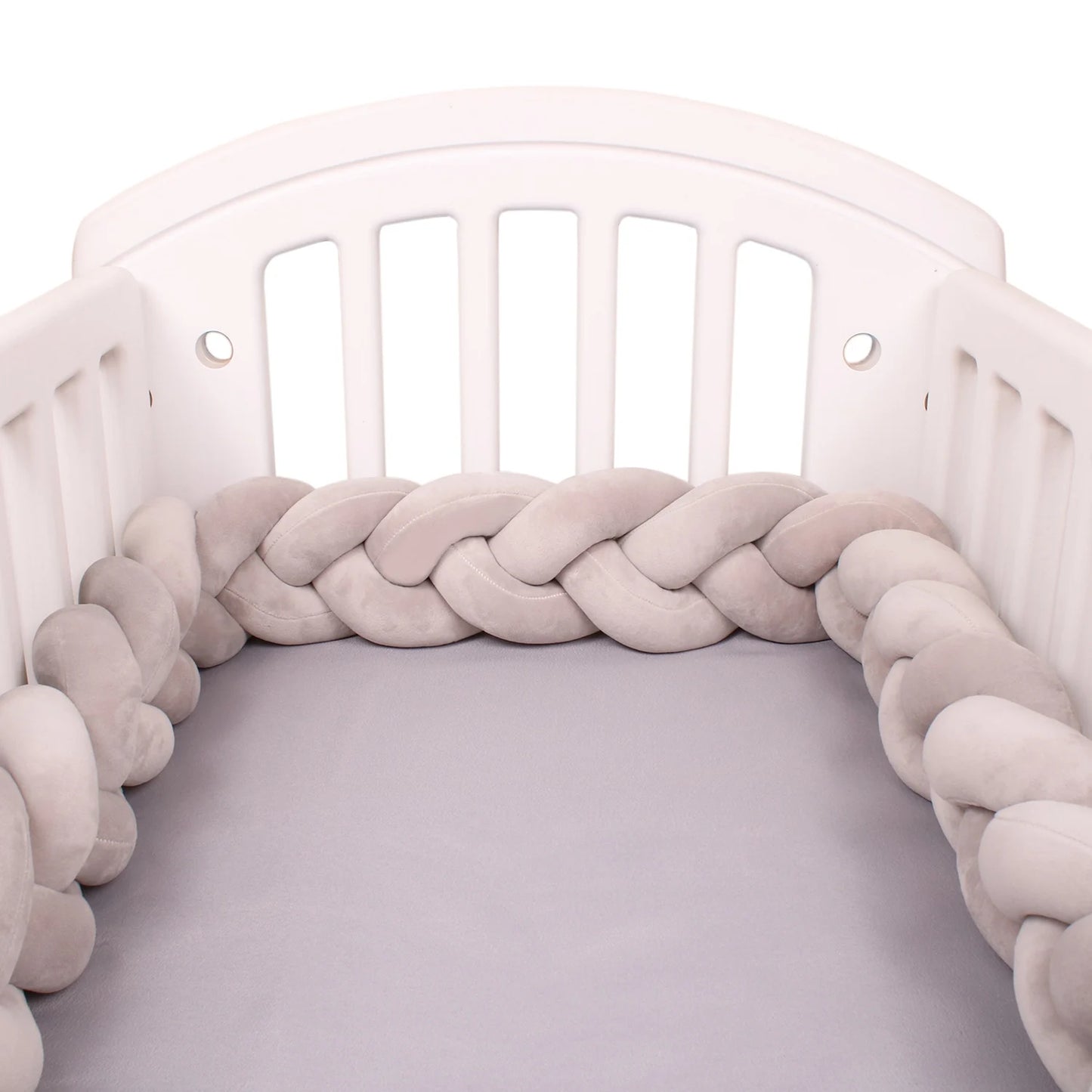 1-4M Newborn Baby Crib Bumper Cot Protector Infant Bedding Set for Babies Boys Girls Braid Knot Pillow Cushion Room Decor