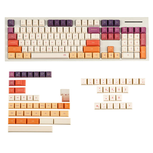 1.8mm Thickness German French ISO Cloud Dye Sub Keycaps Thick PBT Cherry Profile Keycap set For QWERTZ AZERTY MX Keyboard