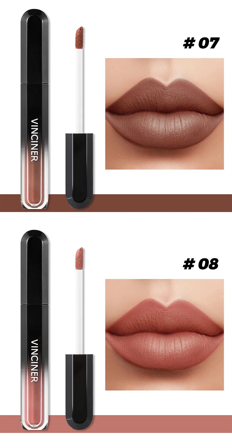 VINCINER 12 Color Matte Lip Gloss Velvet Texture Waterproof Lasting No Fading Fashion Liquid Lipstick Easy To Apply Cosmetics 2g