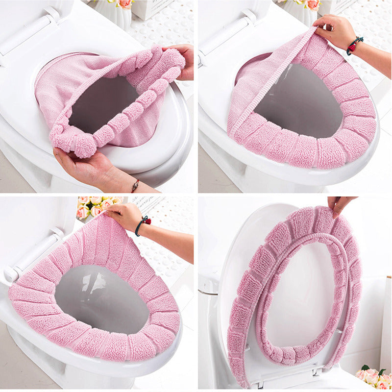 Washable Toilet Seat Cover Waterproof Sticker Foam Toilet Lid Cover Portable Silicone Toilet Cup Covers Bathroom Accessories