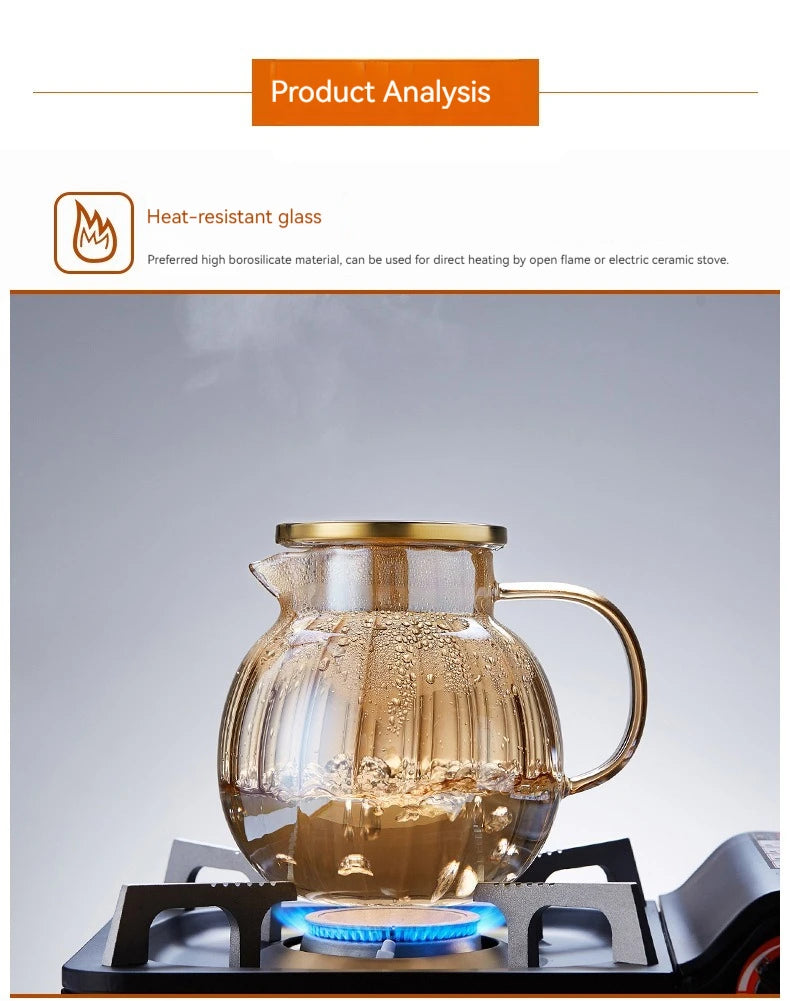 Heat Resistant Glass Teapot Infuser Chrysanthemum Tea Kettle Kung Fu Teawear Set Puer Oolong Pot Pumpkin Teapot