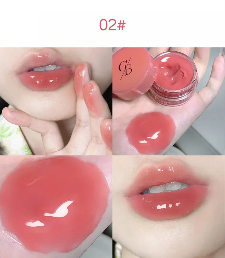 Heallor Canned Jam Lip Gloss Gege Bear Jam Lip Honey Moisturizing and Shiny Mirror Non Sticky Makeup Lip Glaze