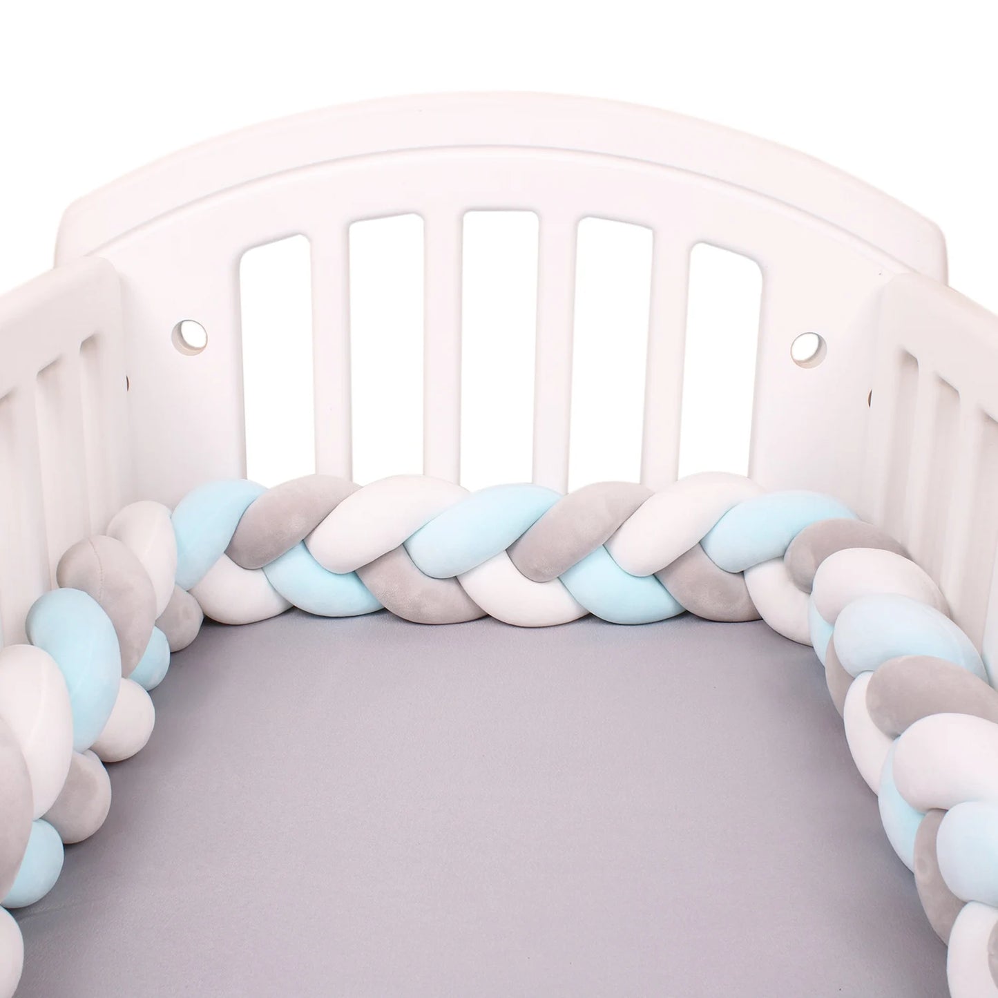 1-4M Newborn Baby Crib Bumper Cot Protector Infant Bedding Set for Babies Boys Girls Braid Knot Pillow Cushion Room Decor