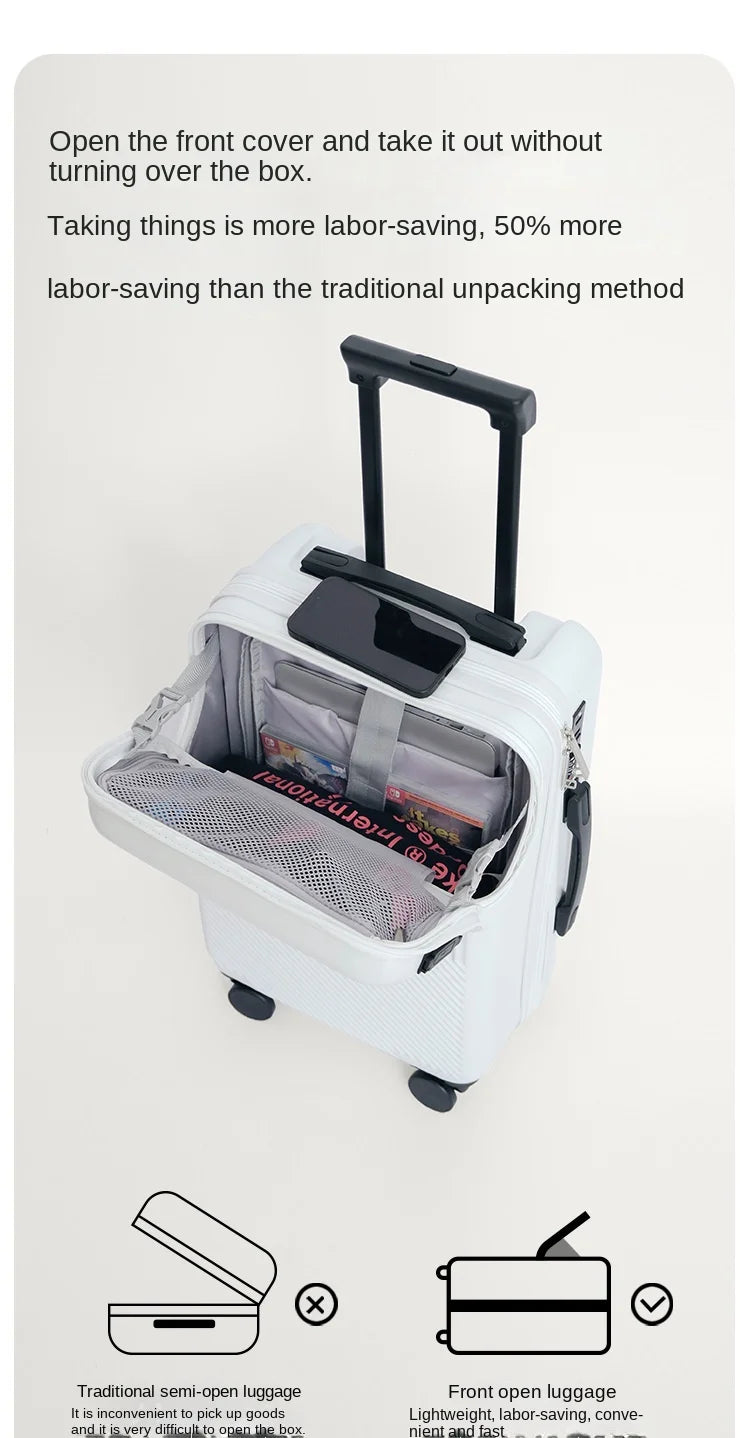 Travel Suitcase Carry on Luggage Cabin Rolling Luggage Trolley Password Suitcase Bag with Wheels Business Lightweight Luggage