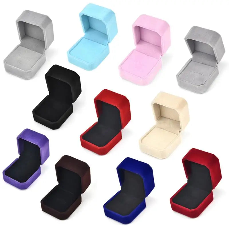 High Quality Velvet Jewelry Packaging Box Portable Small Jewelry Organizer Display Wedding Ring Box Exquisite Packaging Gift