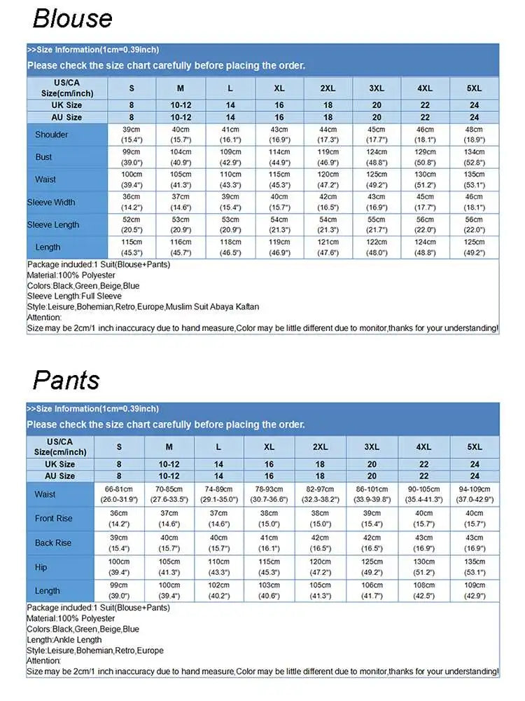 2023 Autumn Tracksuits Fashion Printed Muslim Sets Islamic Outfits ZANZEA Women Long Sleeve Blouse Causal Pants Sets Abaya Suit