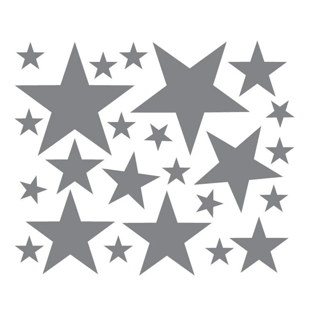 24 PCS Solid Stars Car Styling Decor Vinyl Decals And Stickers Waterproof Tunning ACCESSORIES  Bumper Windows Decoration Parts