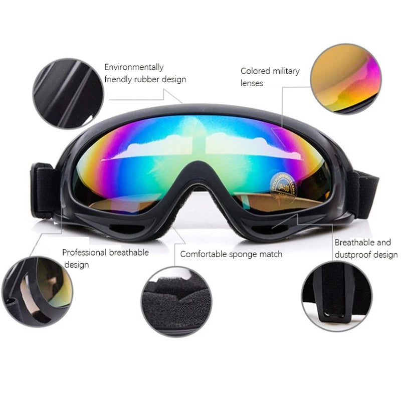 Wind Resistant Ski Goggles Goggles Outdoor Sports Color Glasses Ski Goggles Dust Resistant Motorcycle Cycling Sunglasses