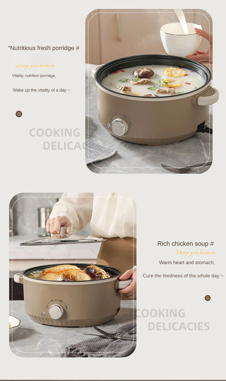 3L/4.6L Electric Food Cooking Pot Non-stick Multi Cooker Household Electric Hot Pot Frying Pot Home Rice Cooker 220V