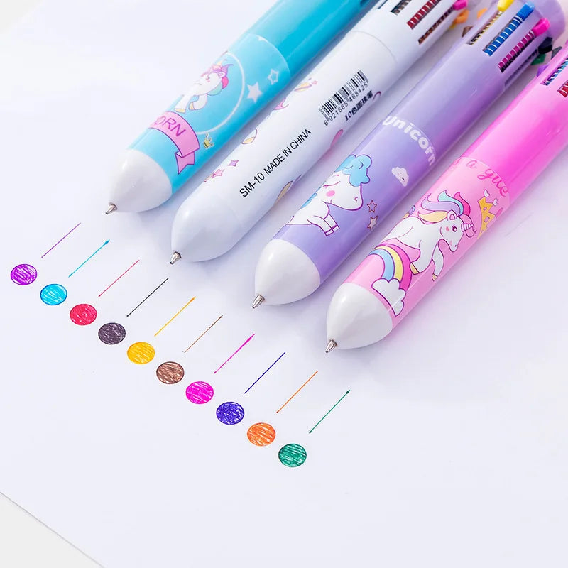 10 Colors Cute Cartoon Ballpoint Pen Dinosaur Kawaii Multicolor Gel Pen For Writing School Supplies Stationery Office Accessoris