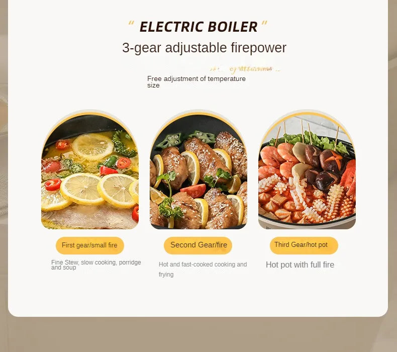 3L/4.6L Electric Food Cooking Pot Non-stick Multi Cooker Household Electric Hot Pot Frying Pot Home Rice Cooker 220V