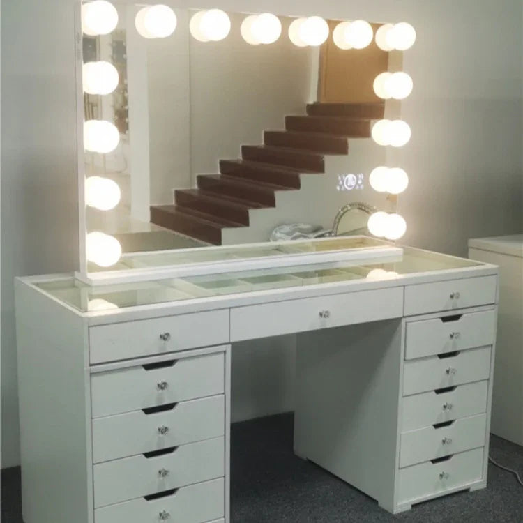 Vanity Mirror Dressing Table Mirror Make up Table Wood Drawer Dresser vanity mirror set with lights