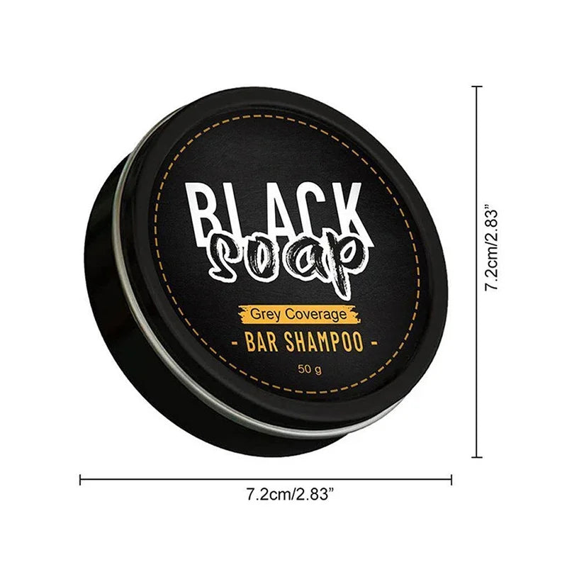 50g Black Hair Darkening Soap Shampoo Bar Fast Effective Repair Gray White Color Dye Hair Body Natural Product 2024 New