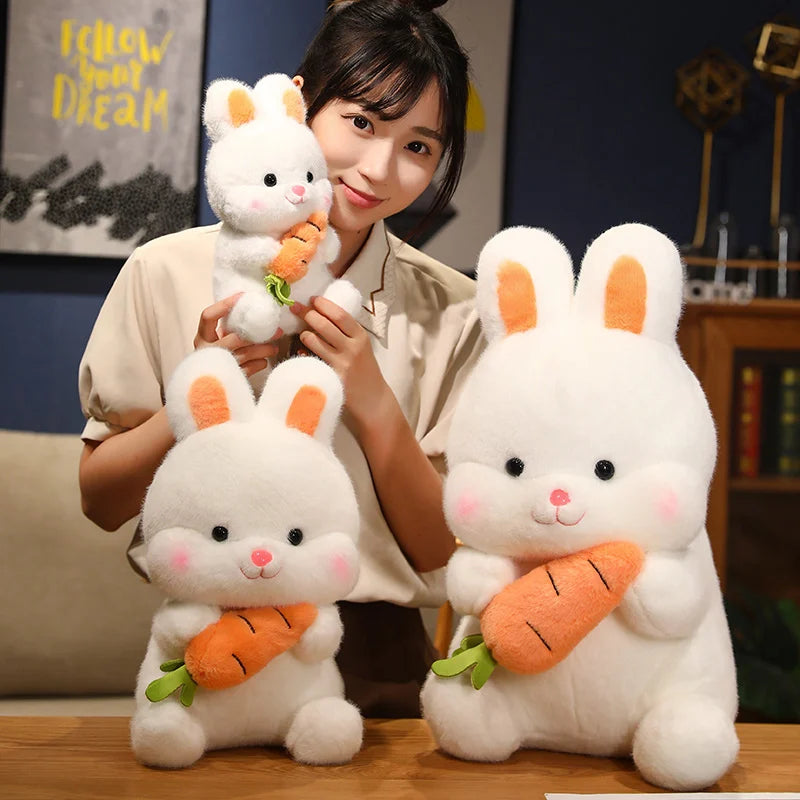 26-50cm Kawaii Carrot Rabbit Plush Toy Stuffed Creative Baby Cuddly Bunny Plushie Doll For Kids Girls Lovely Birthday Gift