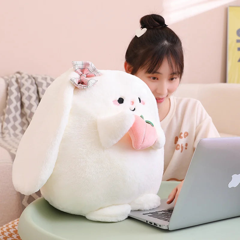 White Peach Rabbit Plush Toys Soft Stuffed Dolls For Baby Kids