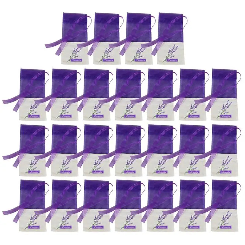 25/30Pcs Lavende Baggieshet Bags Portable Flowers Printing Beautiful Fragrance Storage Bags Baggieshet Bag for Seeds Dry