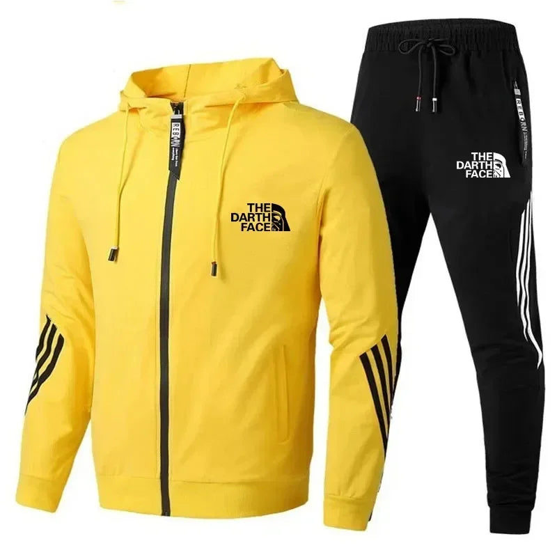 2023 Men's Suit Two-Piece Tracksuit Casual Sports Jacket+Trousers Harajuku Sports Suit Spring And Autumn Hoodie Sportswear