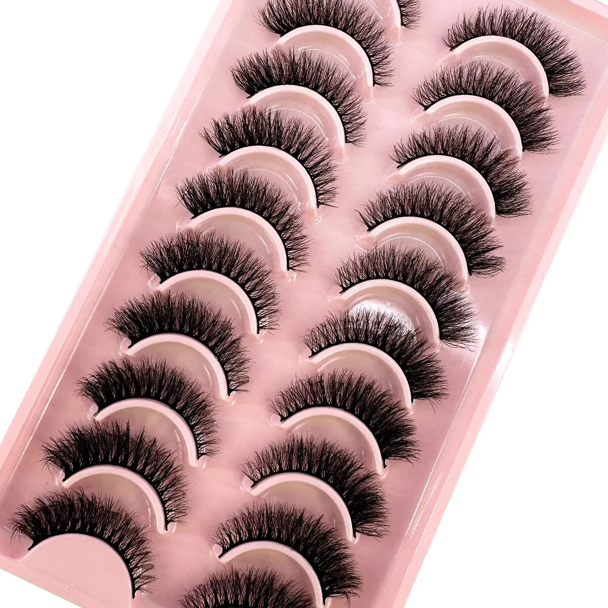 10Pairs 3D Mink Lashes Natural Wispy Mink Eyelashes 5DFluffy Cat Eye False Eyelashes Extension Makeup Eyelashes Beauty Fake Lash