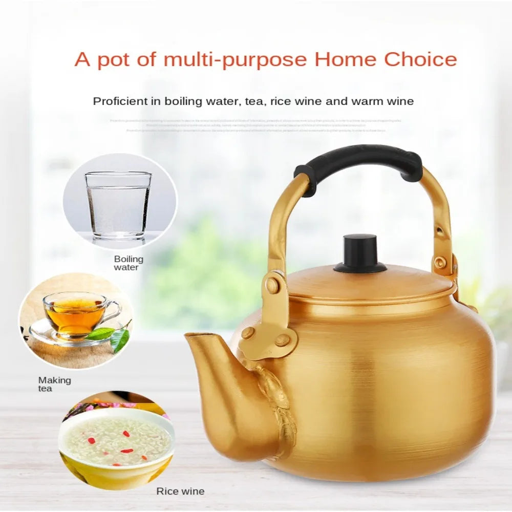 Gold Aluminum Kettle Outdoor Teapot Coffee Pot Household Large Capacity Kettle Outdoor Kitchen Accessories Travel Cookware