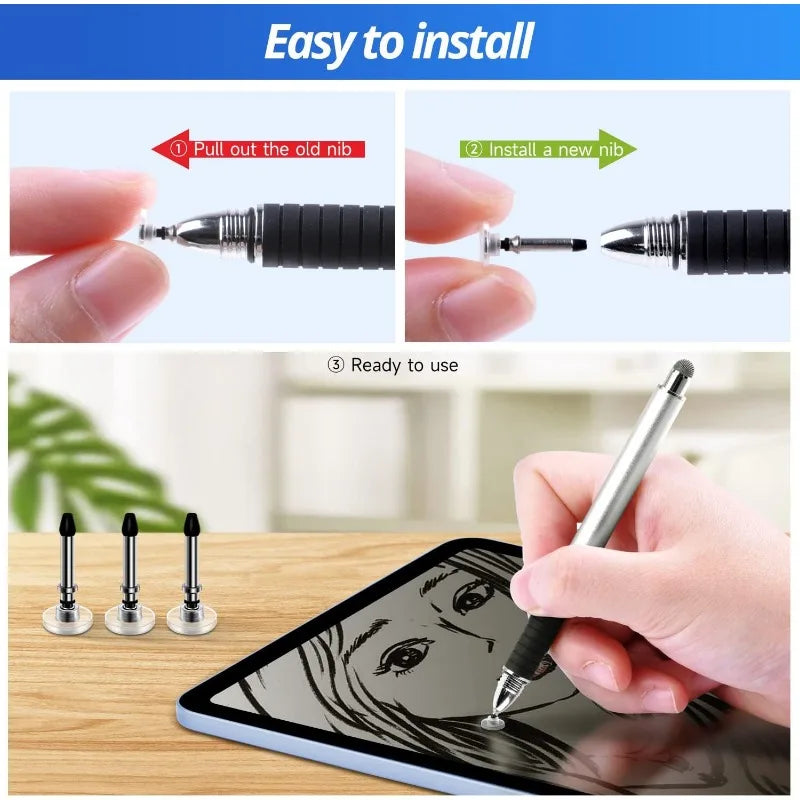 DHFW [12 Pack] Stylus Tips Replacement Tips only Passive Stylus Pen disc Universal nibs Compatible with Capacitive Touch Screen
