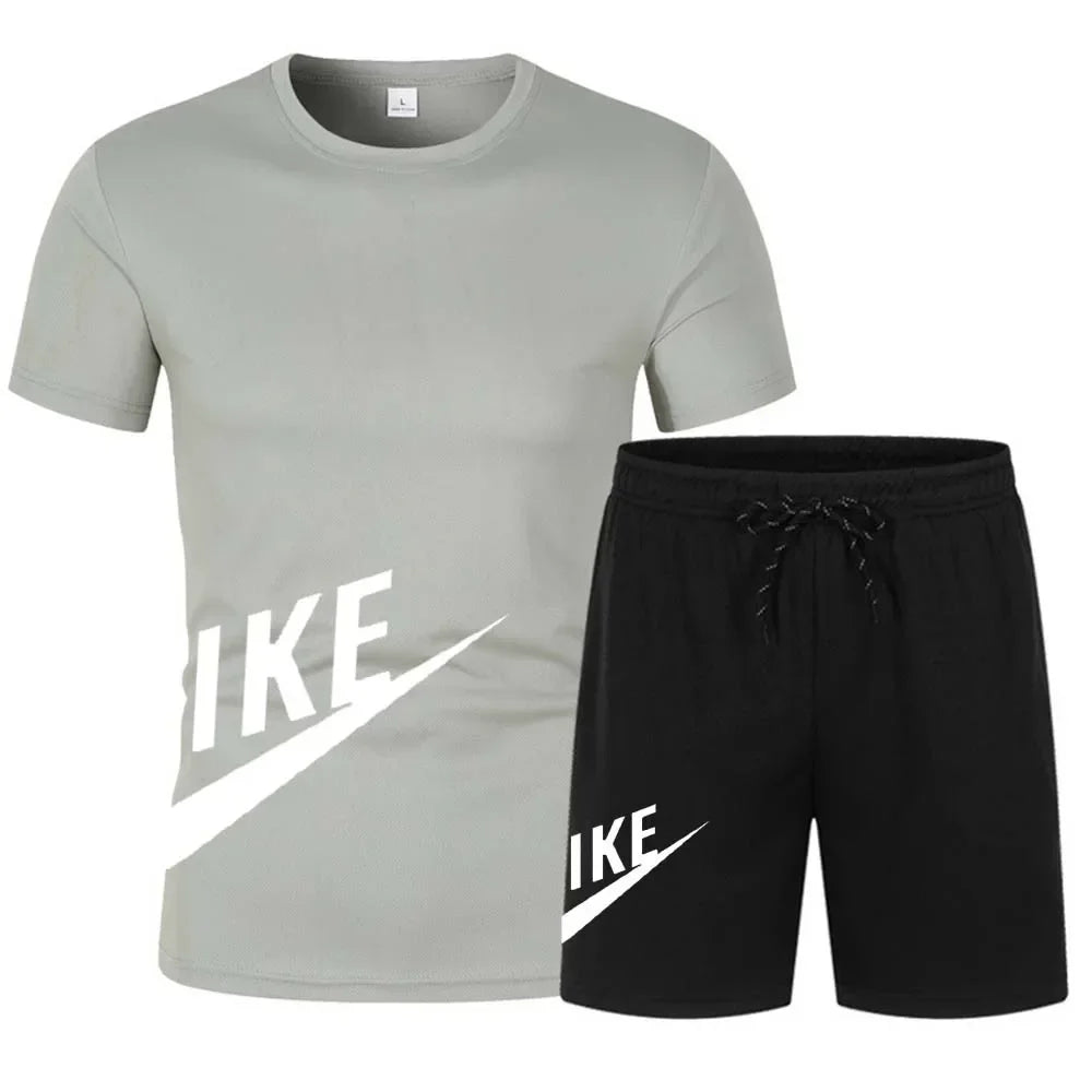 Summer men's suit fashion Korean sportswear men's short sleeve T-shirt + sports shorts suit men's casual men's wear