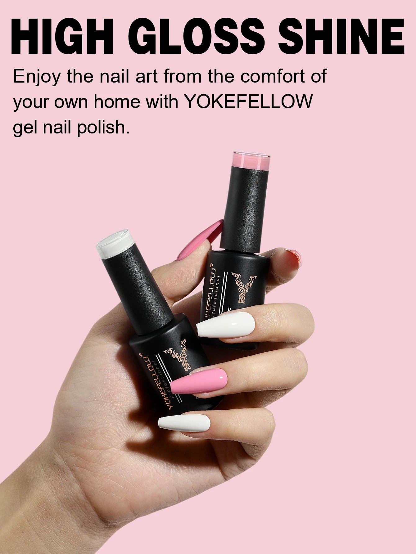 YOKEFELLOW Gel Nail Polish Set 6PCS 10ml Rich Pigment Soak Off Low Odor Long-Wear Gel Varnish for Professional Manicure