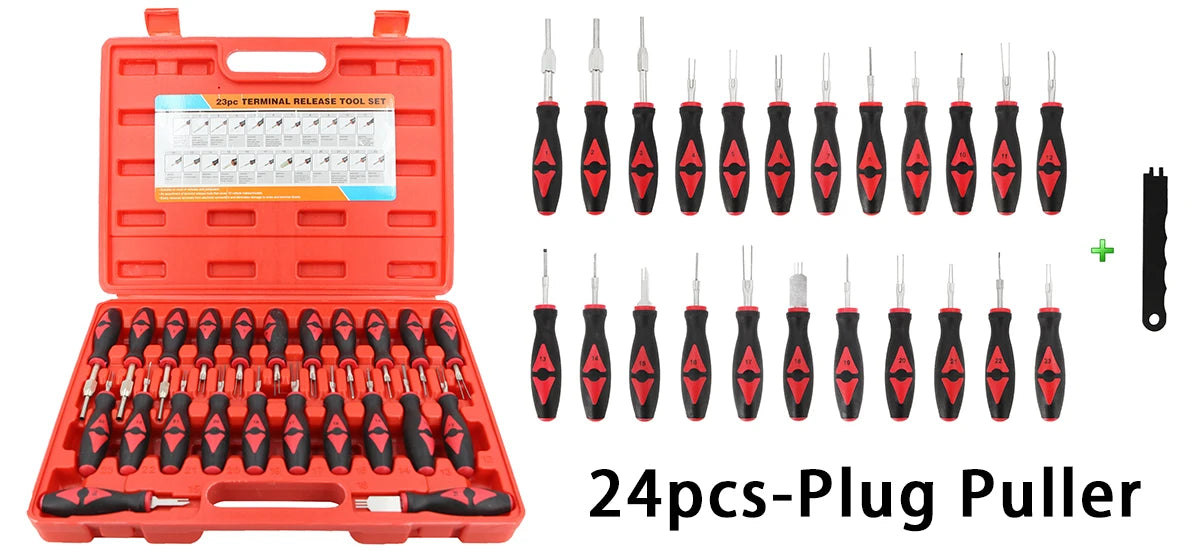 Heavy 23Pcs Car Terminal Removal Repair Tools Electrical Wiring Crimp Connector Pin Extractor Kit Keys Automotive Plug Pullers