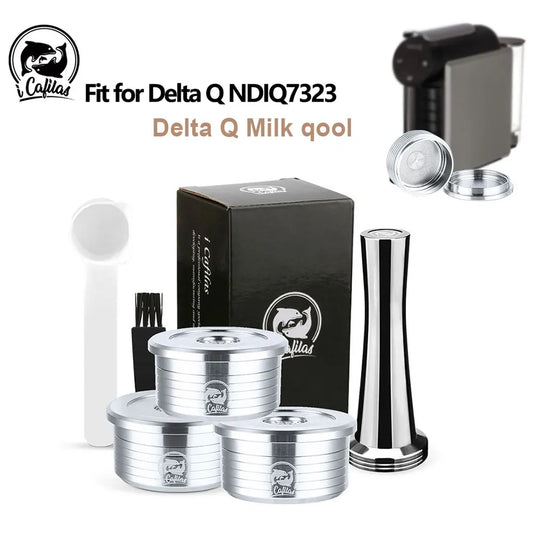 Reusable Coffee Capsule for Delta Q Milk qool Pod Stainless Steel Cápsulas Reutilizáveis Café for Delta q DIQ7323 Machine Filter