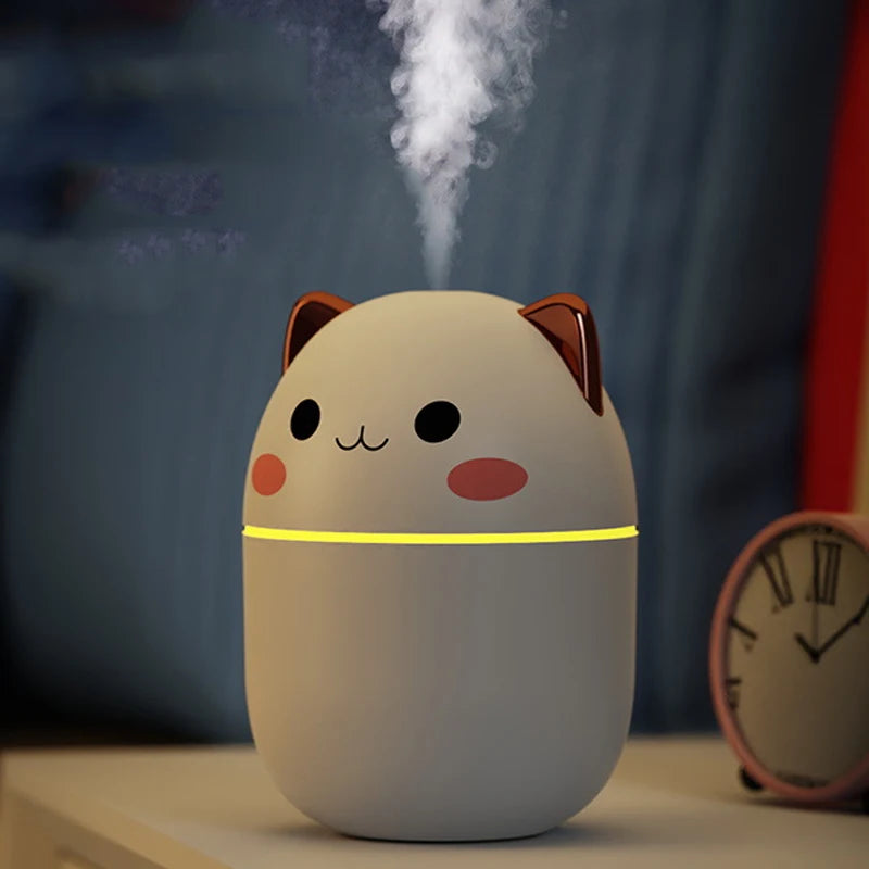 250ml Desktop Mini Air Humidifier With Colorful Atmosphere Light Cool Mist Aroma Diffuser For Home Bedroom Humidifier Purifier