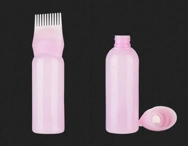 120ML Hair Dye Applicator Bottles Portable Hair Roots Massager Plastic Dyeing Shampoo Bottle Oil Comb Brush Hair Coloring Tools