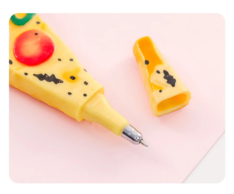 1pcs Novelty Magnetic 0.5mm Black Color Ink Gel Pen Bread Pizza Croissant Baguette Ballpoint Pen for Writing Office School