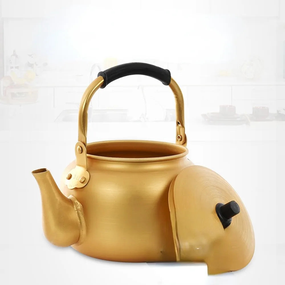 Gold Aluminum Kettle Outdoor Teapot Coffee Pot Household Large Capacity Kettle Outdoor Kitchen Accessories Travel Cookware