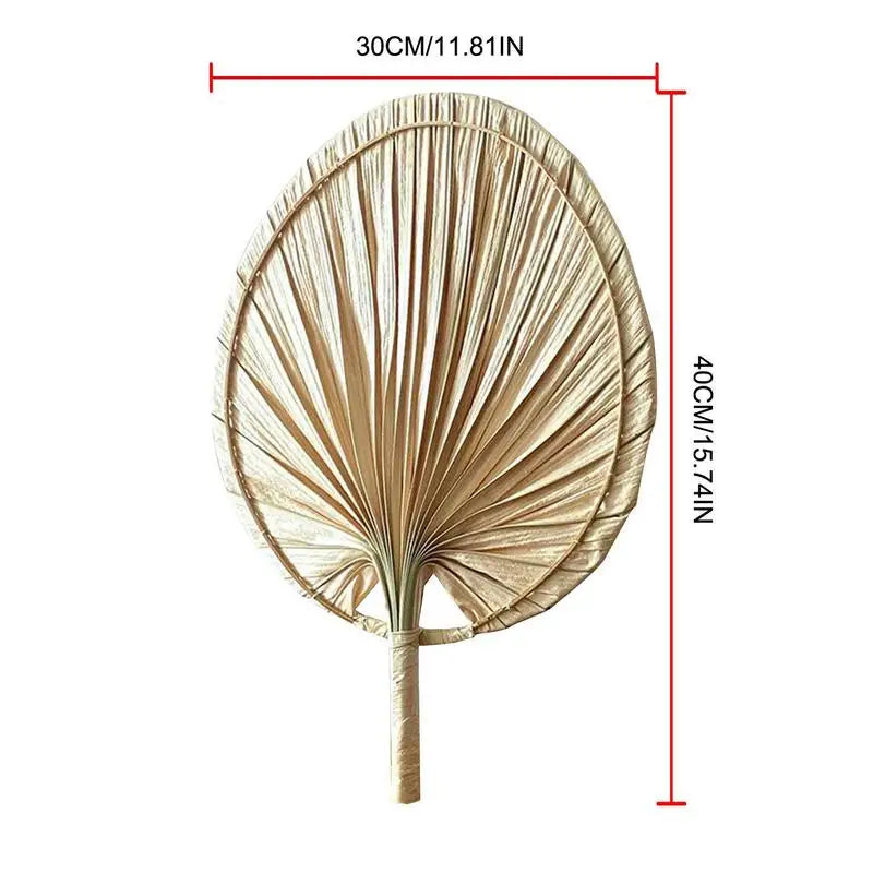 1pc Chinese Style Pure Hand Woven Craft Fan Summer Mosquito Repellent Fan Natural Palm Leaf Hand Shake Fan Home Decoration