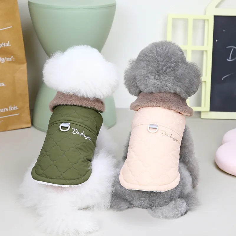 Warm Fleece Dog Jacket Vest Winter Dog Clothes Puppy Cats French Bulldog Coat Chihuahua York Pet Apparel for Small Medium Dogs