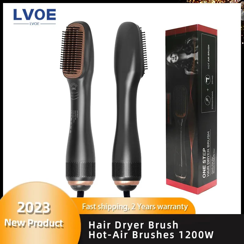 3 In 1 Hairdryer Brush Overheating Protection Negative Ion Hair Straightener Fast Heating Lightweight Hair Straightening Tool