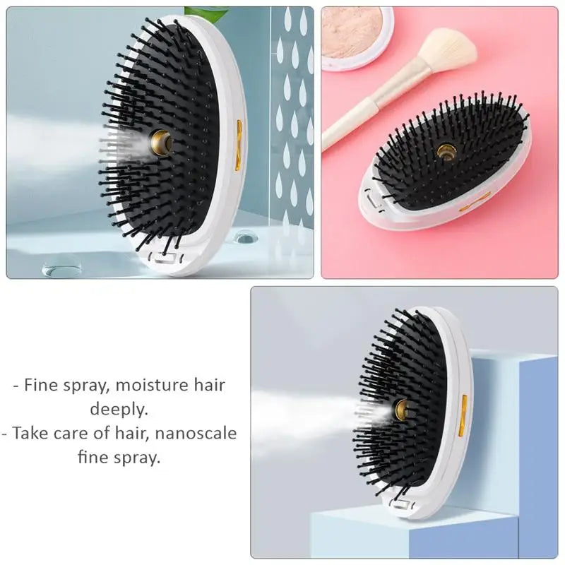 Hair Smoothing Straightening Brush Spray Steam Scalp Massage Comb Electric Ionic Household Hair Styler Tool for Frizzy Dry Hair