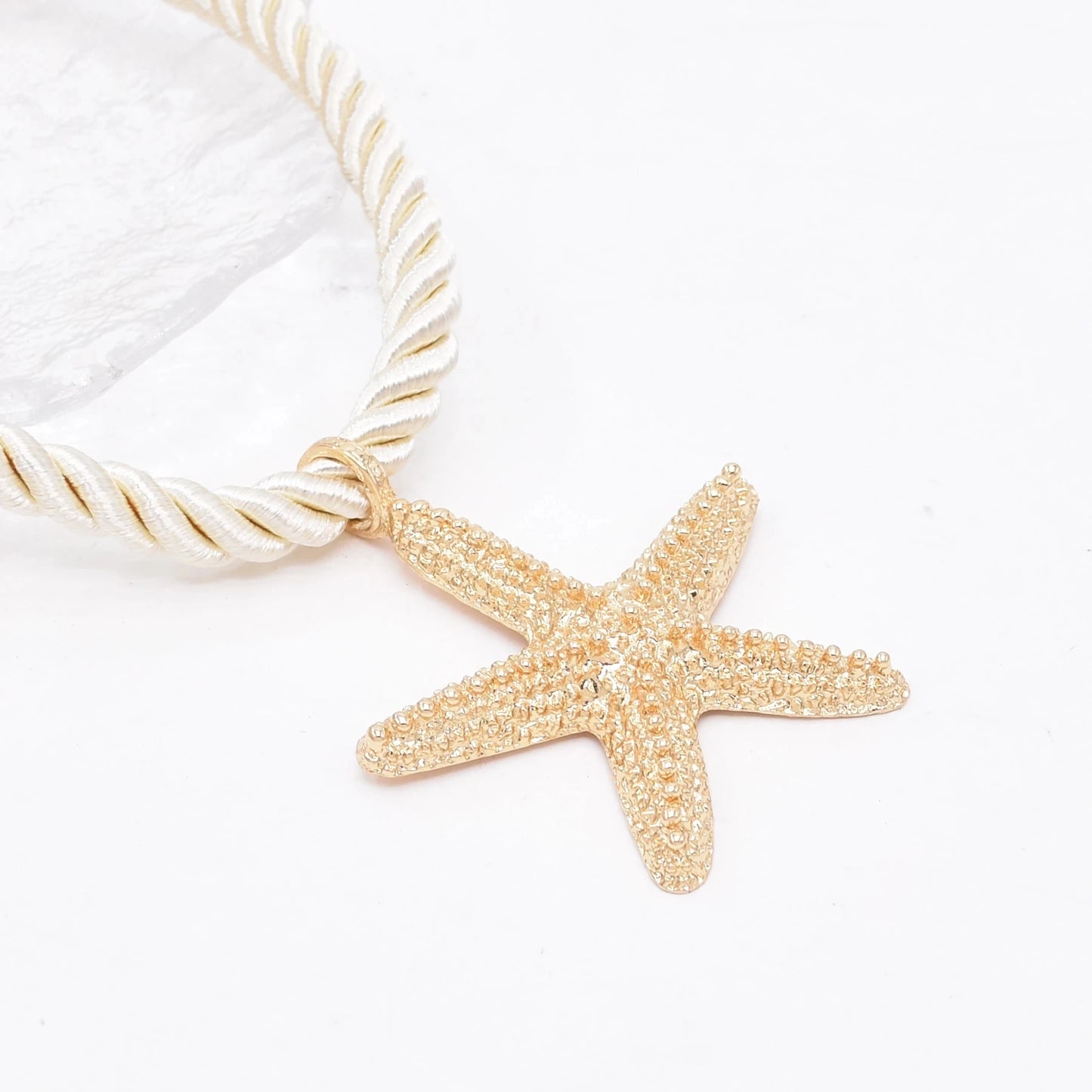 Golden Starfish Pendant Necklace Stud Earrings for Women Europ American Fashion Exaggerated Summer Marine Animal Jewelry Sets