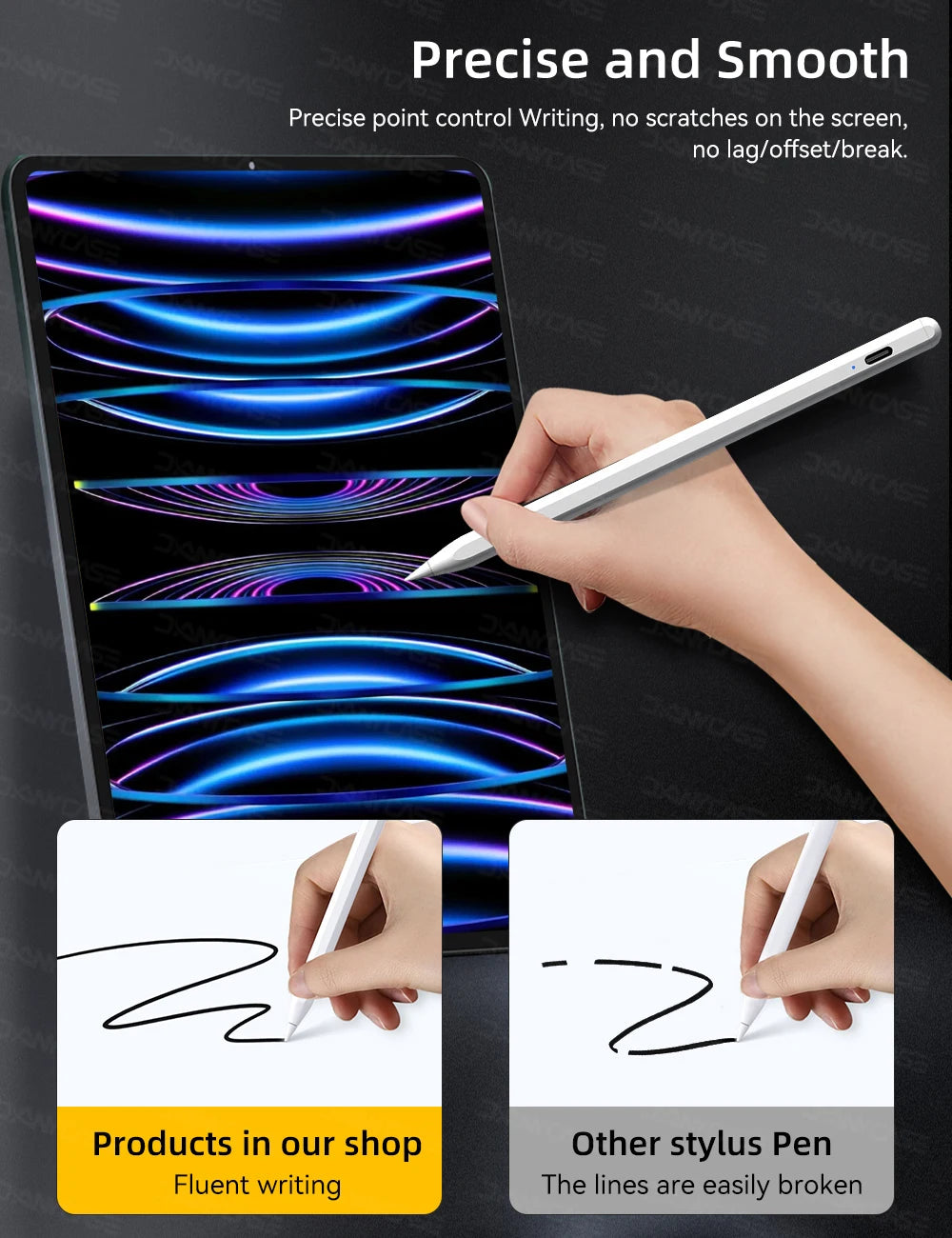 For Apple Pencil 2 for iPad Pencil 1 Bluetooth Stylus Pen Palm Rejection fit iPad Pen 2022 2021 2020 2019 2018 Stylus Pen