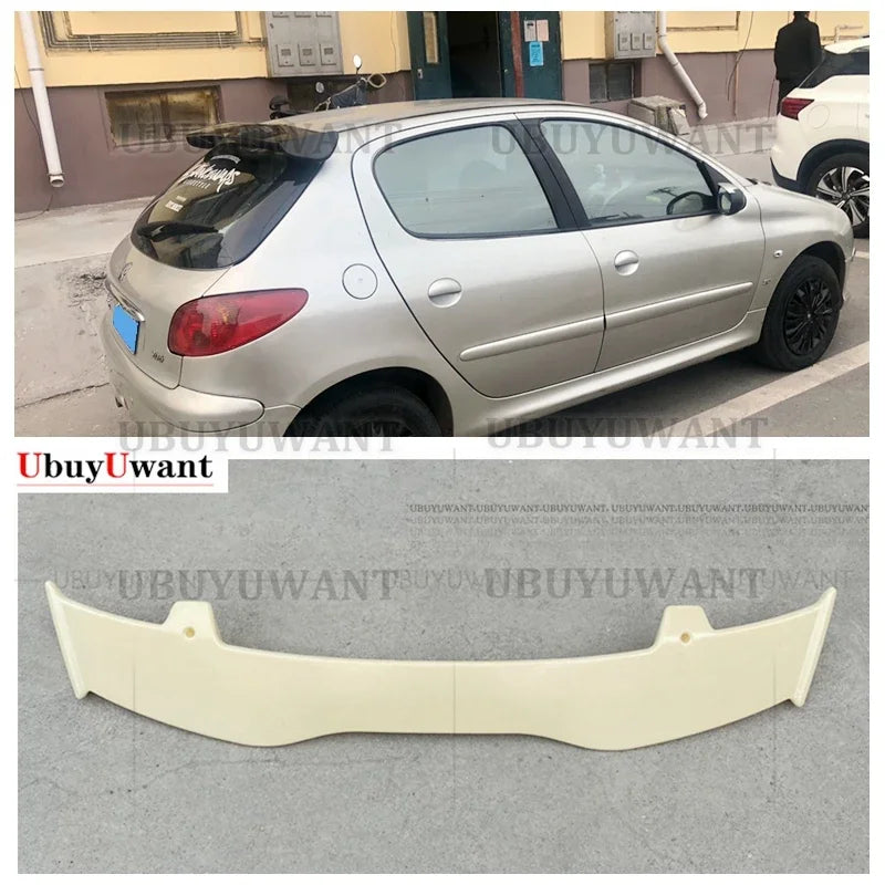 For Peugeot 206 207 208 308 Spoiler 2005 2006-2022 ABS Plastic Carbon Fiber Look Hatchback Roof Rear Wing Body Kit Accessories