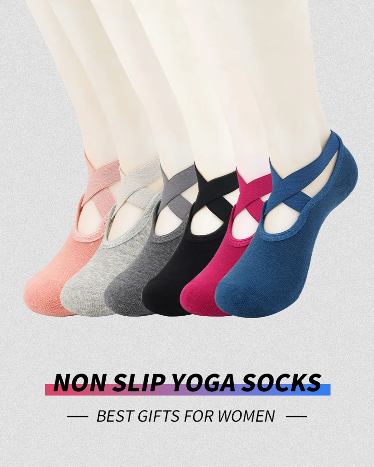 Yoga Socks Women's Cotton Silicone Non slip Pilates Grip Strength Towel Non exposed Ballet Socks