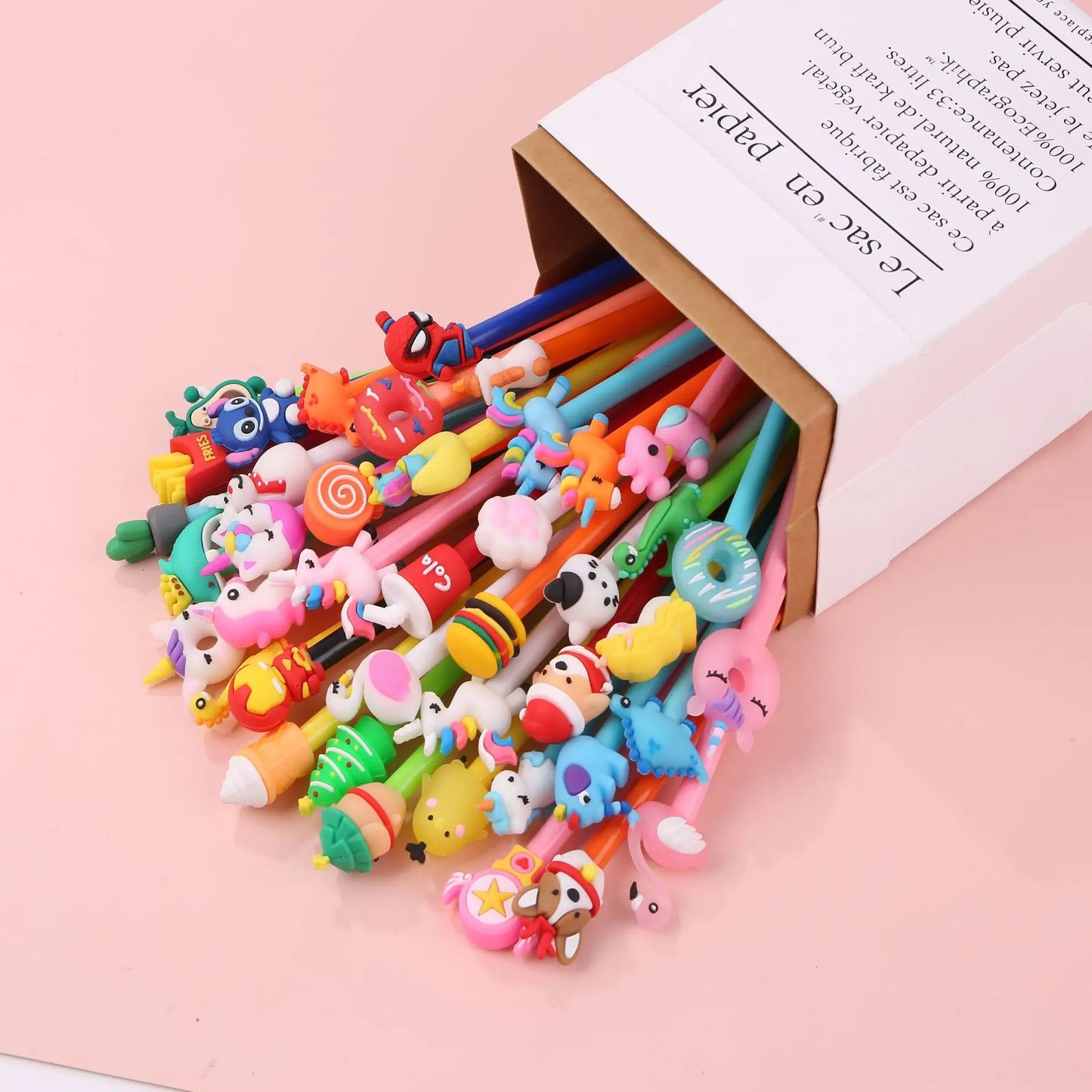 30Pcs/Lot Kawaii Cute Writing Gel Pens 0.5mm Black Ink Cartoon Neutral Pens Kids School Student Stationery Office Supplies Gifts