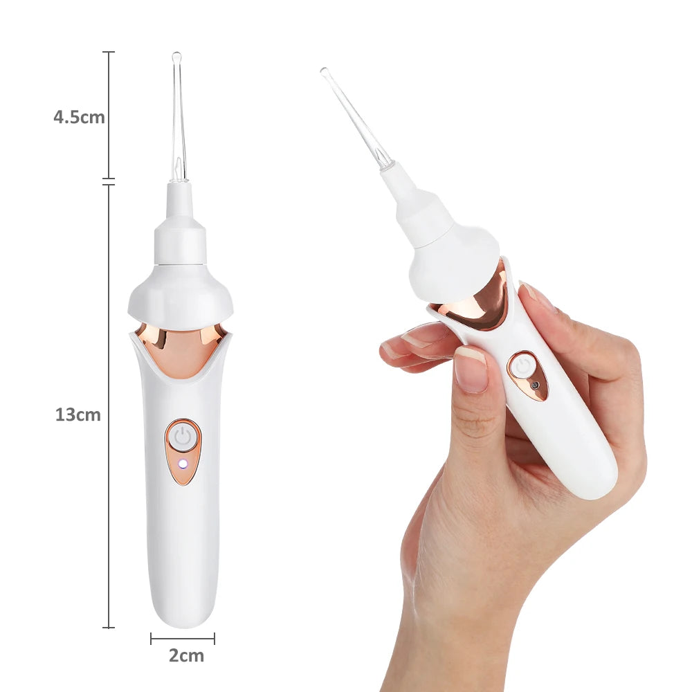 Electric Ear Wax Remover Wireless Luminous Ear Spoon Spiral Ear Pick Cleaner Tool Safe Suction Recharge Health Care with 4 Tips