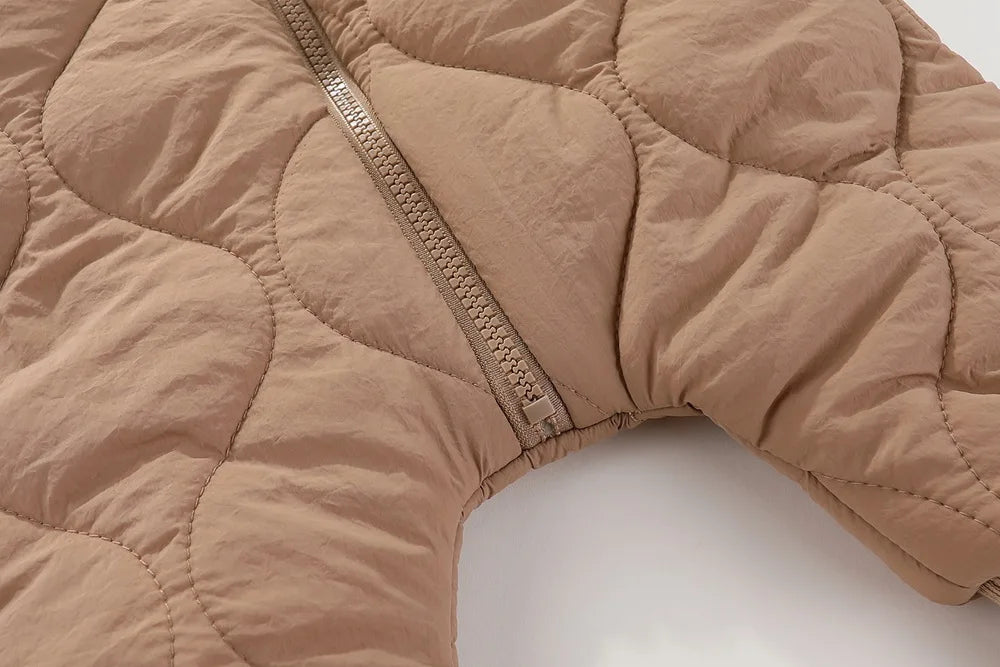 Baby jumpsuit Winter new plush and thick cotton clothes Newborn crawling clothes Baby and children's hooded outdoor clothes