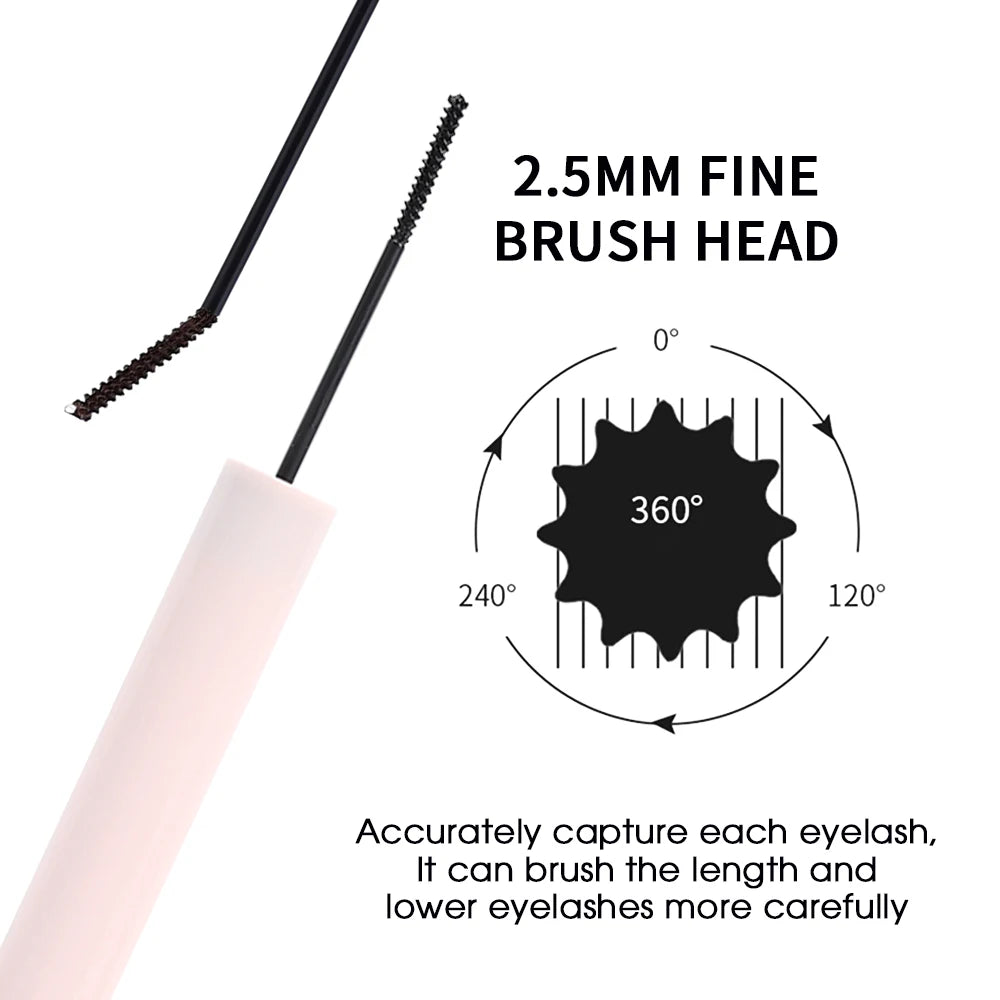 Waterproof Black Brown Mascara Lasting Matte Quick Dry Ultra-fine Brush Lengthening Eyelash Mascara Lash Extension Makeup Tool