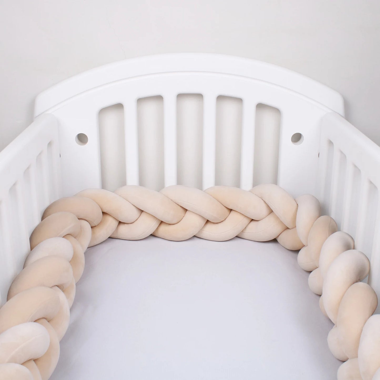 1-4M Newborn Baby Crib Bumper Cot Protector Infant Bedding Set for Babies Boys Girls Braid Knot Pillow Cushion Room Decor