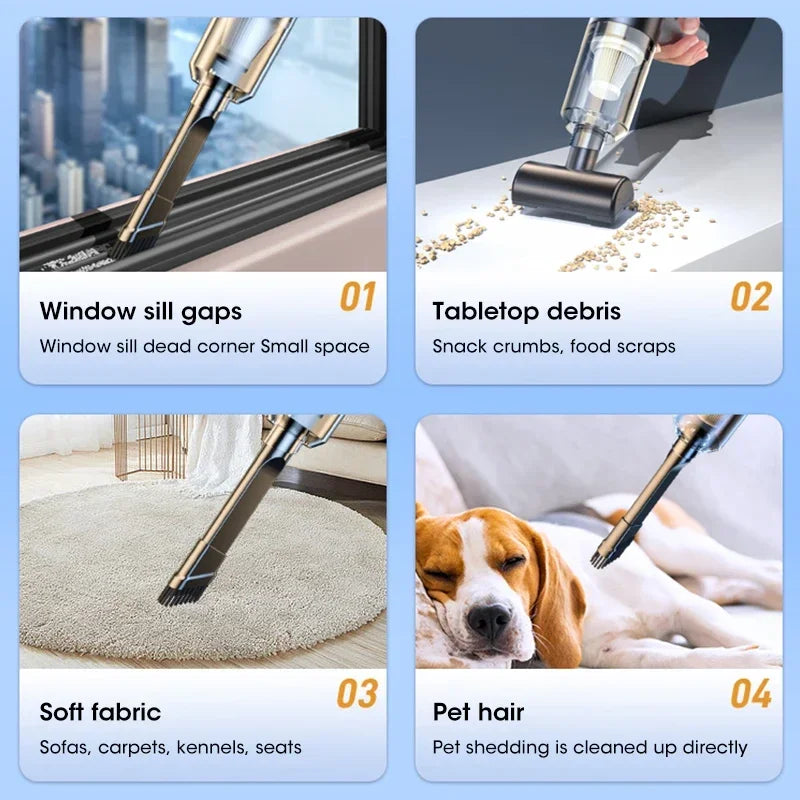 Wireless Vacuum Cleaner Handheld High-Power Portable Vacuum Cleaner Portable Car Home Dry And Wet Car Vacuum Cleaner Appliances