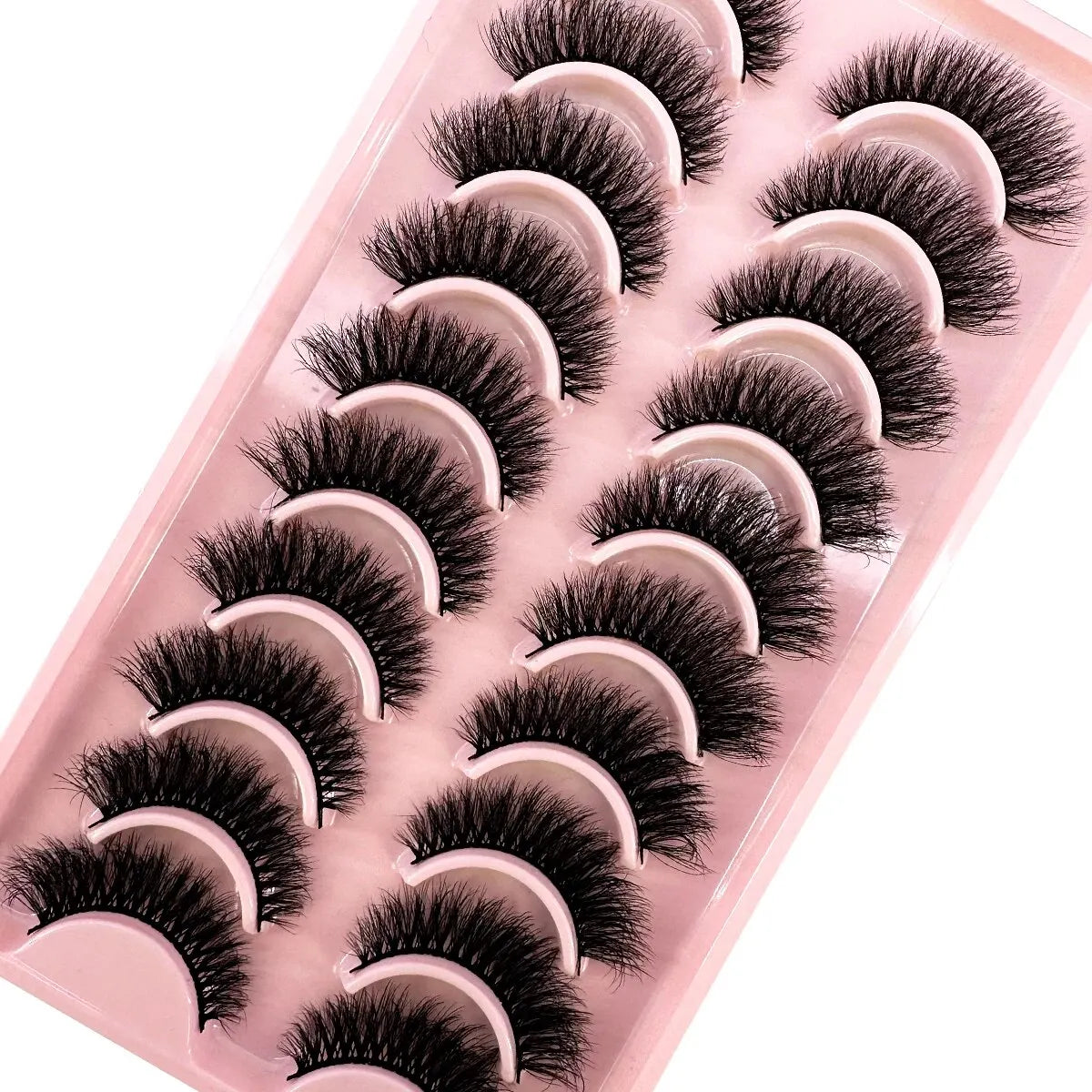 10Pairs 3D Mink Lashes Natural Wispy Mink Eyelashes 5DFluffy Cat Eye False Eyelashes Extension Makeup Eyelashes Beauty Fake Lash