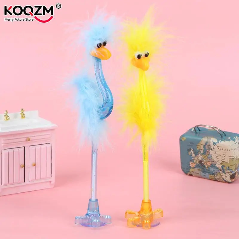 1PC 21cm Creative Pen Cartoon Plush Ostrich Ballpoint Pen Signature Pens Writing Tools Student Stationery School Supplies