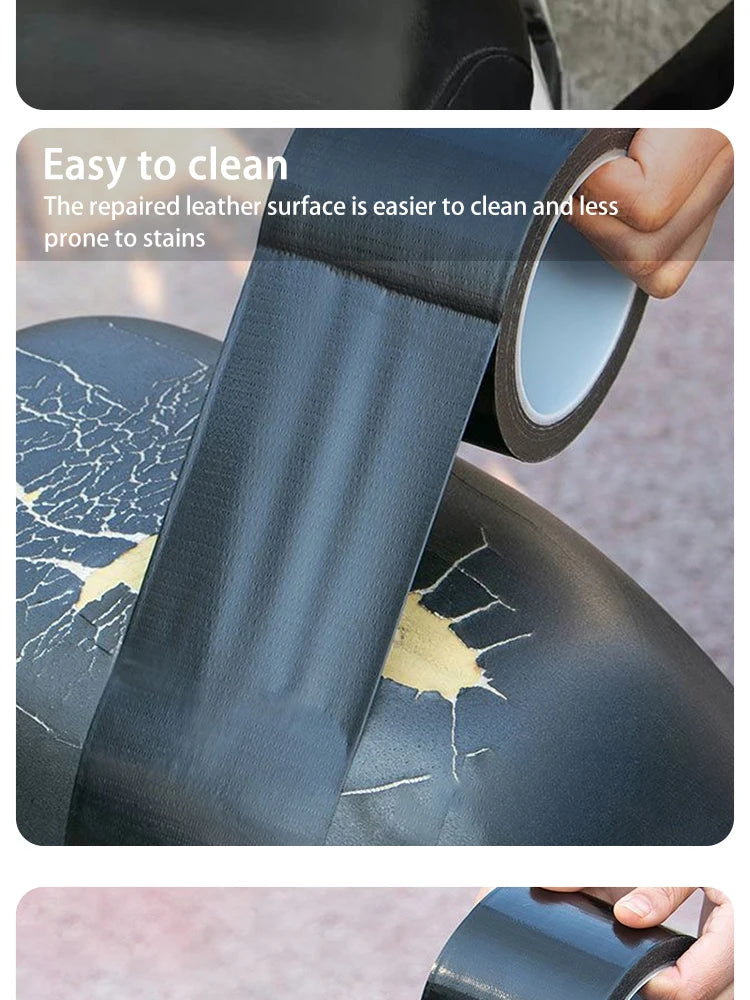 Cloth Base Tape High Viscosity Multifunctional Seat Cushion Sofa Chair Black Leather Repair Waterproof Tape